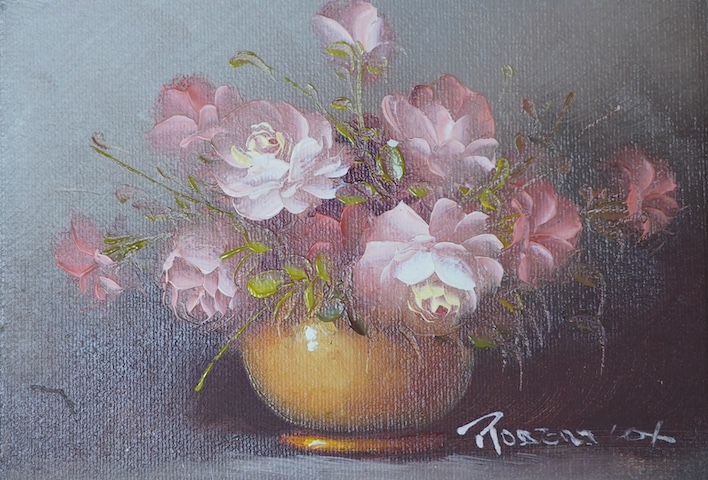 Robert Cox (1934-2001), four oils on board, Still lifes, 17 x 12cm. Condition - good